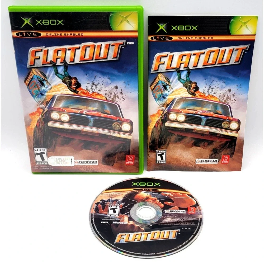 FlatOut (Microsoft Xbox, 2005) CIB‎ COMPLETE IN BOX